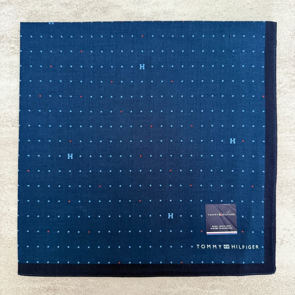 Tommy Hilfiger Blue Pocket Square Cotton